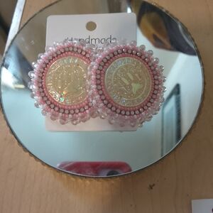 Elegant Pink Beaded Hair Clips